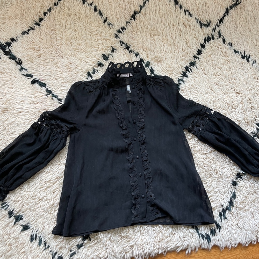 Black Tuckernuck Blouse with detailing, size XS